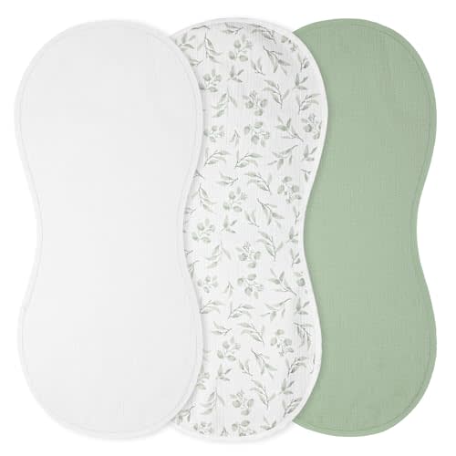Hahafelt 3 Pcs Changing Pad Liners Fits in Peanut Shape Changing Pad Waterproof Diaper Mats Organic Cotton Peanut Mats are Warm on a Baby's Back, Washable Reusable (Print Style,White)