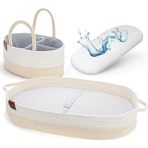 Baby Changing Basket for Baby Dresser, Moses Baskets for Newborn, Baby Moses Basket Changing Basket for Dresser, Changing Pad Basket Changing Table Basket, Diaper Caddy, Newborn Essentials Must Haves