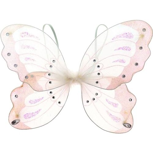 Mozlly Butterfly Wings - Glitter Pixie Fairy Wings for Little Girls, Dress Up Pretend Accessory for Kids Halloween Costume