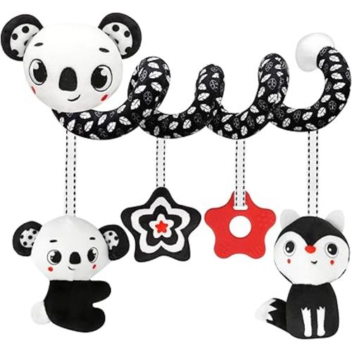 Black and White High Contrast Baby Toys - Sensory Infant Hanging Carseat & Stroller Toy for Newborns 0-6,6-12Months Perfect Easter Birthday & Baby Shower for Babies Boys Girls