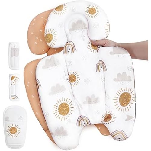 Infant Insert Compatible with 4moms Mamaroo RockaRoo & Graco DuetSoothe Swing, Reversible Newborn Insert Head & Body Support Cushion,Breathable Soft Fabric, Machine Washable, Rainbow, 1Pcs