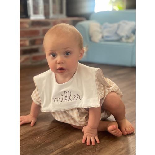 Gingham Unisex Bubble Romper, Baby Romper, Fall baby bubble, Baby Thanksgiving Bubble, custom baby romper bubble, personalized bubble