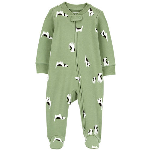 Baby Dog 2-Way Zip Cotton Sleep & Play Pajamas