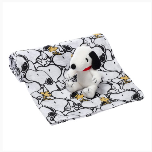 Snoopy Muslin Swaddle Blanket & Mini Plush Newborn Baby Gift Set – Lambs & Ivy