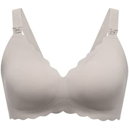 Momcozy Nursing Bras for Breastfeeding, Seamless Pregnancy Maternity Bra Wireless Classic Jelly Strip Support Nursing Bra