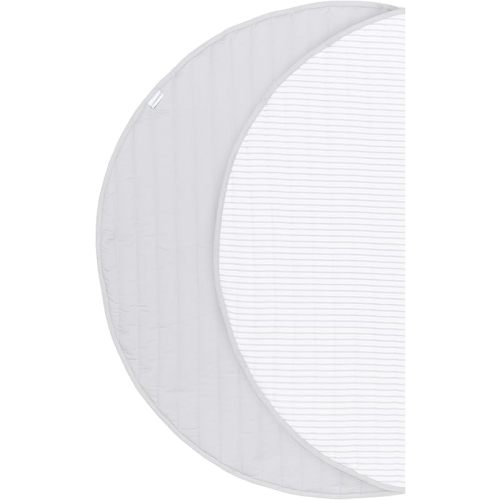 Toddlekind Organic Cotton Reversible Play Mat – 48" Handmade Blanket for Floor Activities, Tummy Time, Nursery Decor, and Family Comfort 0m+ Stone Stripes (Gray)