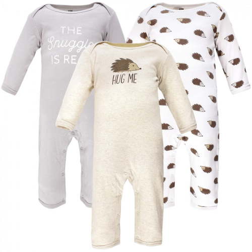 Hudson Baby Infant Boy Cotton Coveralls, Hedgehog, 0-3 Months