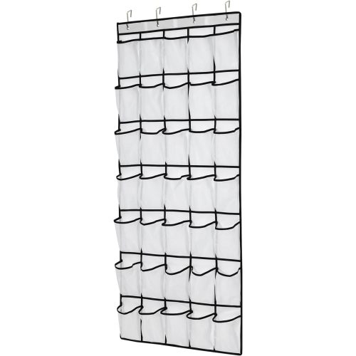 35Large Pockets Over The Door Shoe Organizer, Mesh Pockets Shoe Holder Rack, Capacity hanging shoe organizer，door shoe rack With 4 Metal Hook.