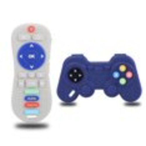 Smasener Silicone Teething Toys, 2 Pcs for 0-24 Months - Remote & Game Controller Shapes