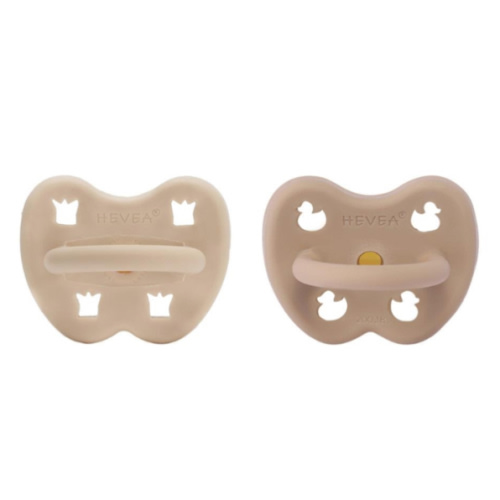 Hevea - Colour Pacifier - ORTHODONTIC Teat - Sandy Nude and Tan Beige - 2 Pack - 3 to 36 Months