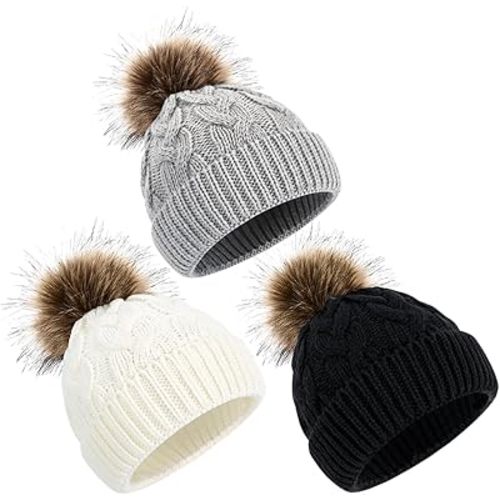DANMY Baby Beanie Hat, Infant Newborn Toddler Winter Warm Knit Cap for Little Boys Girls, Winter Warm Hat