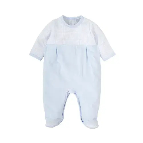 Blue Gingham Block Footie (Infant)
