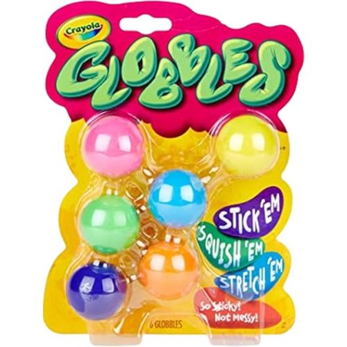 Crayola Globbles Fidget Toy (6ct), Sticky Stress Ball for Adults & Kids, Calming Sensory Toys for Stress Relief, Squish Gift