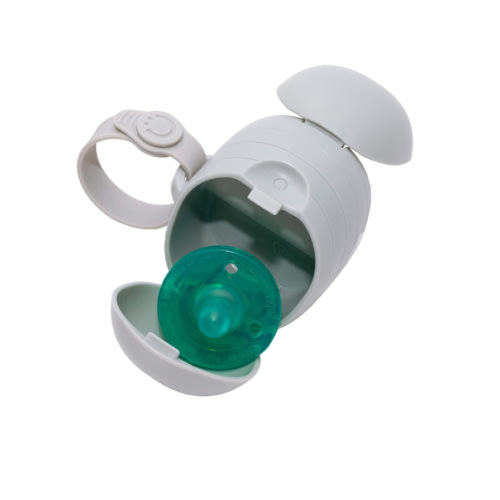 Ubbi On-The-Go Dual Pacifier Holder, Keep's Baby's Binkies Clean and Accessible, Portable for Travel, Diaper Bag Accessory Must Have for Newborns, Gray