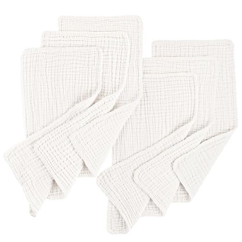 Konssy Muslin Baby Burp Cloths 6 Pack, Soft Absorbent 100% Cotton Burping Clothes for Newborns, Baby Boys and Girls, Unisex