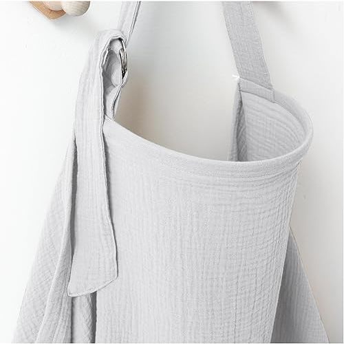 Muslin Nursing Covers for Breastfeeding, Privacy Breast Feeding Cover with Arch Neckline for Mom and Baby, Breathable 100% Cotton Nursing Apron Multi-use Stroller Cover