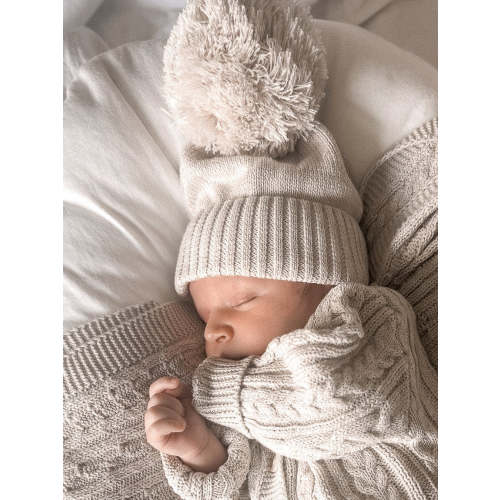Luna + Luca Pom Beanie - Natural