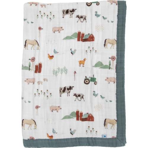 Cotton Muslin Baby Quilt, Farmyard - Little Unicorn | Maisonette
