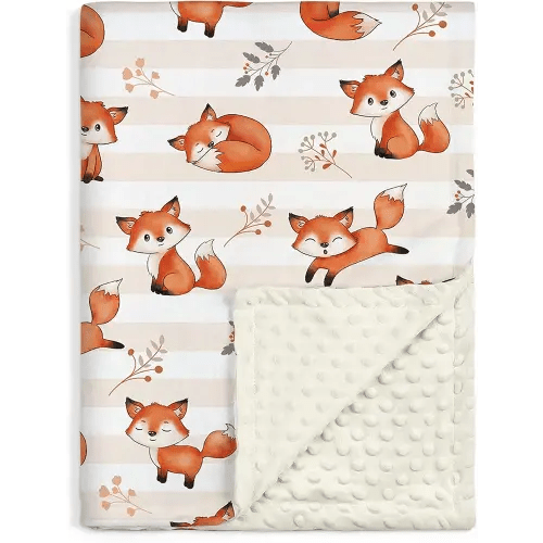 SANDJEST Kid Blankets 30 x 40 Minky Blanket Dotted Backing