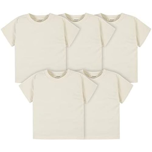 Gerber Baby Toddler 5-Pack Solid Short Sleeve T-Shirts Jersey 160 GSM