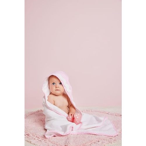Mud Pie Children's Pink Gingham Hooded Towel