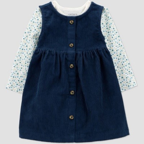 Carter's Just One You® Baby Girls' 2pc Floral Jumper Set - Blue Newborn