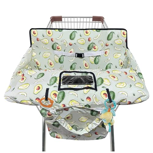 Shopping Cart Cover for Baby,2-in-1 High Chair Cover with Portable Cloth Bag,Cart Seat Pad for Babies Grocery Cushion Cover Restaurant,Suitable for All Supermarkets