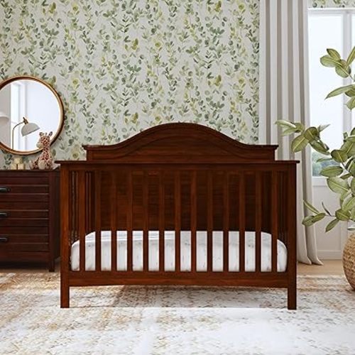 Carter's by DaVinci Nolan 4-in-1 Convertible Crib in Espresso, Greenguard Gold Certified, 57.5x30.8x47 Inch (Pack of 1)