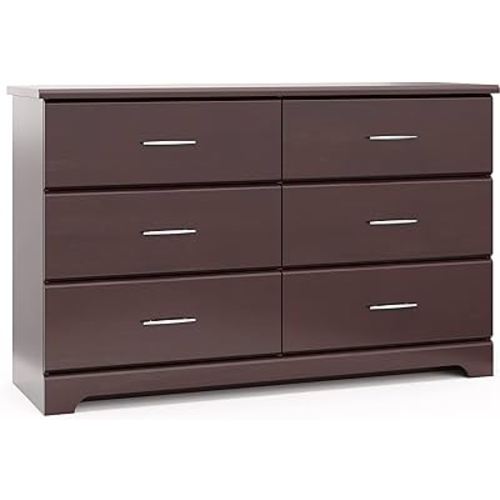 Storkcraft Brookside 6-Drawer Dresser (Espresso) – GREENGUARD Gold Certified, Nursery & Kids Storage, Nursery Essentials, Kids Room Storage, Durable Bedroom Dresser