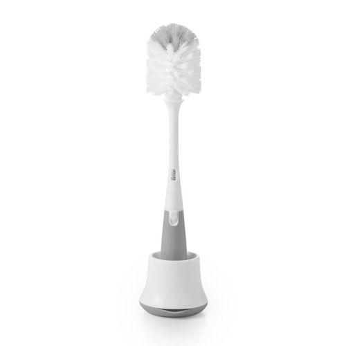 OXO TOT Bottle Brush with Bristled Cleaner & Stand - Gray