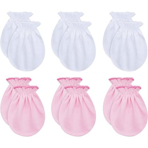 RATIVE No Scratch Mittens and Caps 100% Cotton for Newborn Baby 0-6 Months Boys Girls