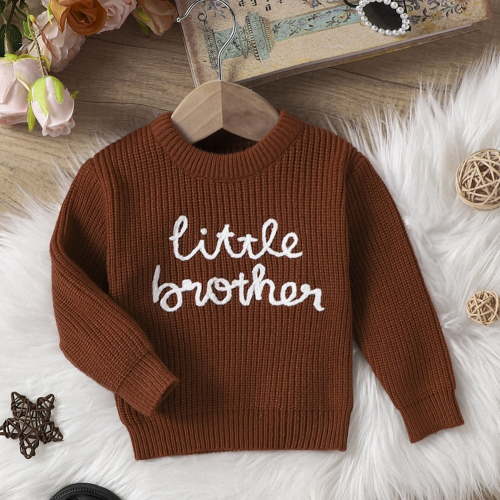SILVERCELL Toddler Baby Boys Girls Knitted Sweater Big Sister Little Brother Matching Outfits Long Sleeve Jumpers Knitwear Pullover Top, Newborn -4 Years