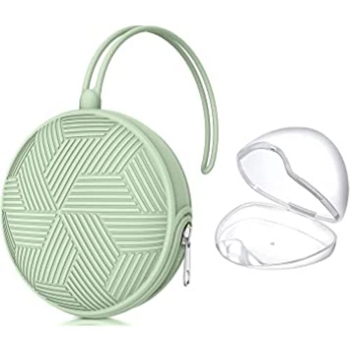 Smlpuame Pacifier Holder Case,Mothers Day Gifts for Mom BPA Free Portable Silicone Baby Pacifier Cover Pouch for Diaper Bag Stroller,Travel Outdoor Activities,Easy to Clean(Mint)