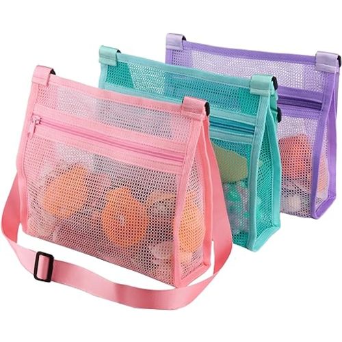 MUYIZI Beach Shell Bags for Holding Beach Shell, Beach Mesh Bag,Shell Collecting Bags for Kids Shell bag for Picking Up Shell