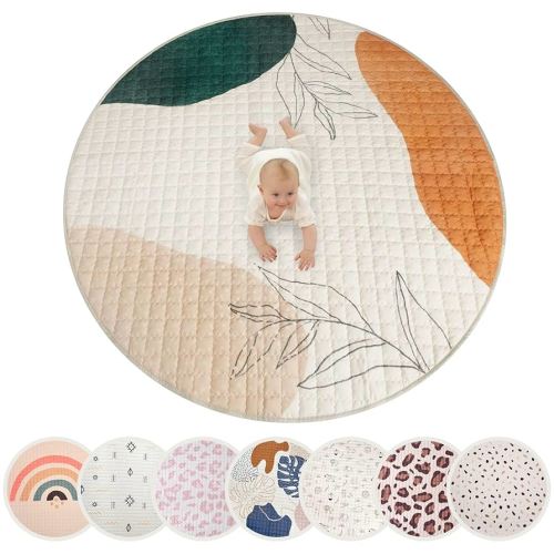 Large Padded Play Mat 60" x 60" – Extra Thick 0.6" Soft Playmat for Newborns in a Beautiful Watercolour Design – Baby Play Mat with Non-Slip Backing for Crawling, Playing and Tummy Time