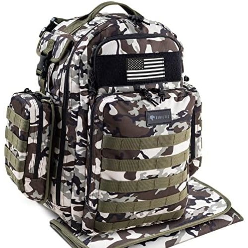 Dad Diaper Bag, Mens Diaper Bag Backpack with Diaper Changing Mat, Military Diaper Backpack with Molle Webbing