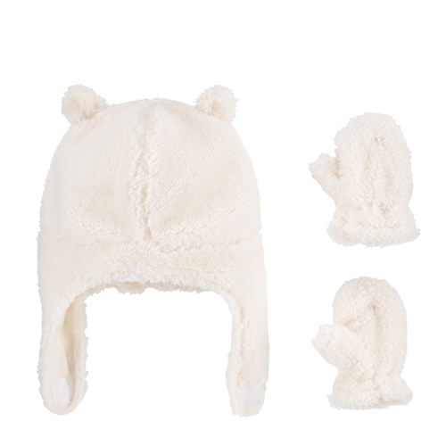 Baby 2-Pack Sherpa Hat & Mitten Set