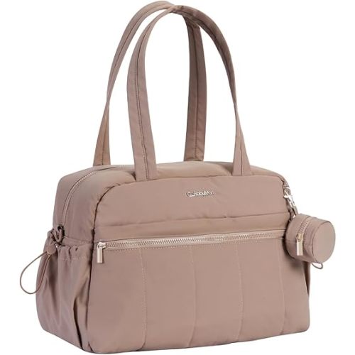Large Diaper Bag Tote with Changing Pad, Maternity Bag, Baby Travel Bag, Nappy Bags with Wet Pocket, Hospital Bag (Brown)