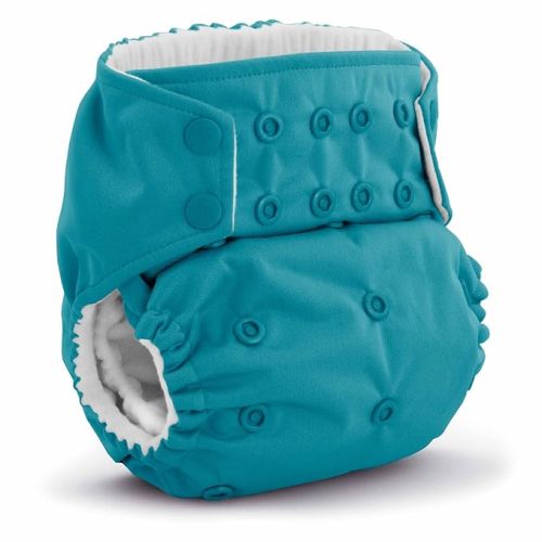 Kanga Care Rumparooz G3 Cloth Diaper Reusable One Size Pocket Diaper Patented Inner Double Gusset 2 pcs Microfiber Insert Soaker (6-55+ lbs) - Aquarius