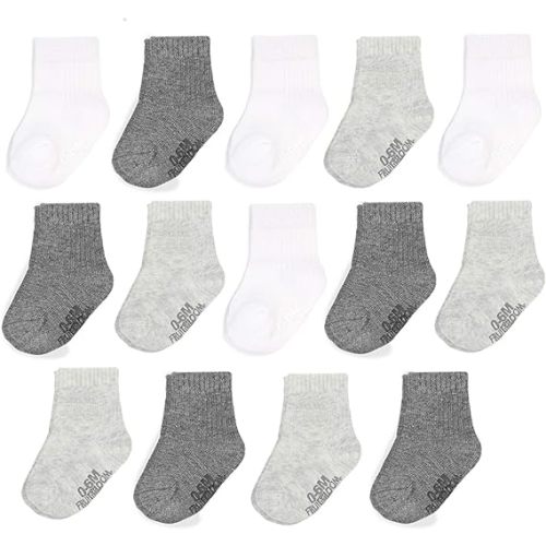 Fruit of the Loom Baby 14-Pack Grow & Fit Flex Zones Cotton Stretch Socks - Unisex, Girls, Boys