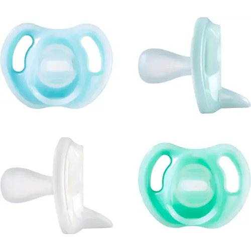 Tommee Tippee Ultra-light Silicone Pacifier, Symmetrical One-Piece Design, BPA-Free Silicone Binkies, 0-6 months, Pack of 4 Pacifiers