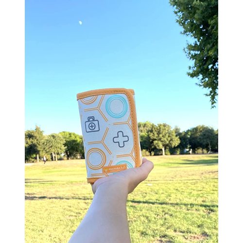 Small Compact First Aid Kit for Baby Diaper Bag, Travel, Purse, Home and Car (Orange Crush)