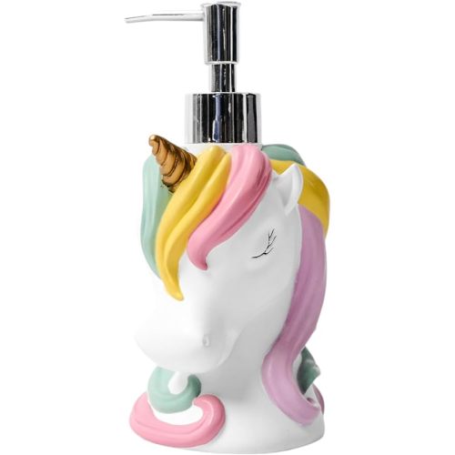 Unicorn Soap Dispenser, Cute Soap Dispenser, Unicorn Bathroom Decor, Hand Soap, Shampoo, Shower Gel Dispenser, Suitable for Bathrooms, Kitchen Countertops, Bathroom Accessories (Unicorn)