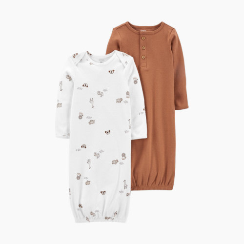 Carter's Gown (2 Pack) - Safari/Brown, 3M