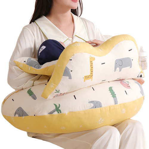 MaBabies Nursing Pillow for Breastfeeding with Adjustable Waist Strap and Removable Cotton Cover, Breast feeding Pillow, Bottle Feeding Pillow