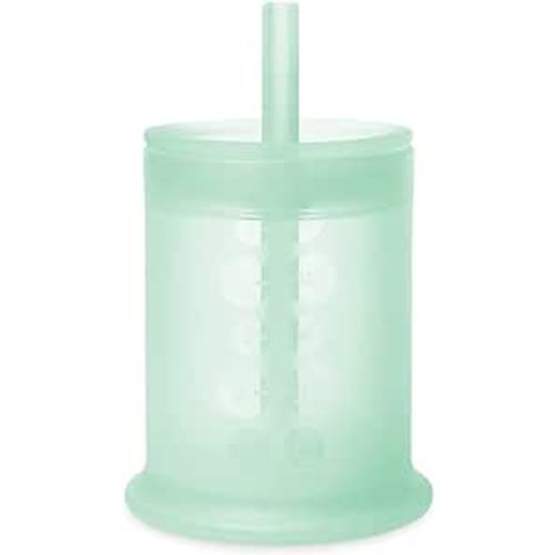 Olababy Silicone Training Cup with Straw Lid | Babies Water Drinking Cup | 6+ Mo Infant To 12-18 Months Toddler | Sippy Cup For Kids & Smoothie Cup | Baby Led Weaning (Mint, 5 oz) : Baby