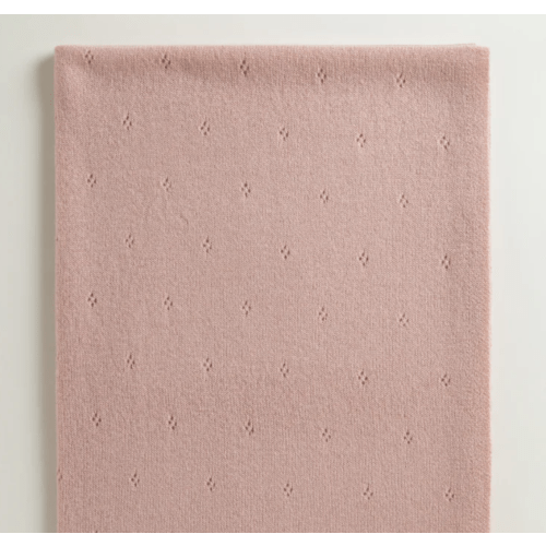 Pink Organic Cashmere Pointelle Baby Blanket