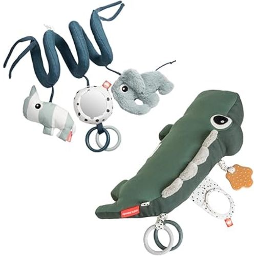 Done by Deer - Deer Friends Activity Spiral and Croco Green Tummy Time Activity Toy for Sensory Play