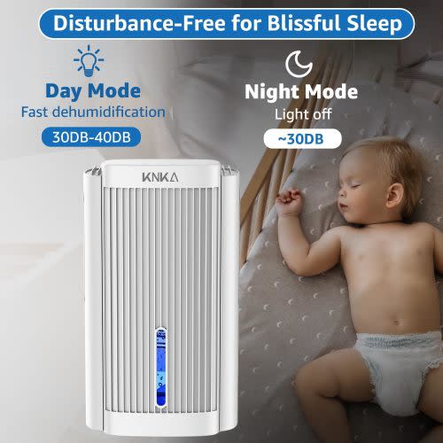 Dehumidifier,95 OZ Water Tank, 1000 sq. ft, Quiet Dehumidifier for Basement, Bathroom, RV, Closet, Bedroom with Auto Shut Off, Sleep Mode,7 Colors LED Light, Dehumidifiers for Home,White