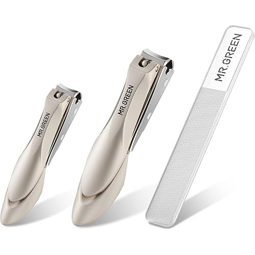 MR.GREEN Baby Safety Nail Clippers Nail Care Clippers Fingernail Cutter Newborn Baby Convenient Nail File Manicure Tools (Parent Child Nail Clipper+Nano Glass File)